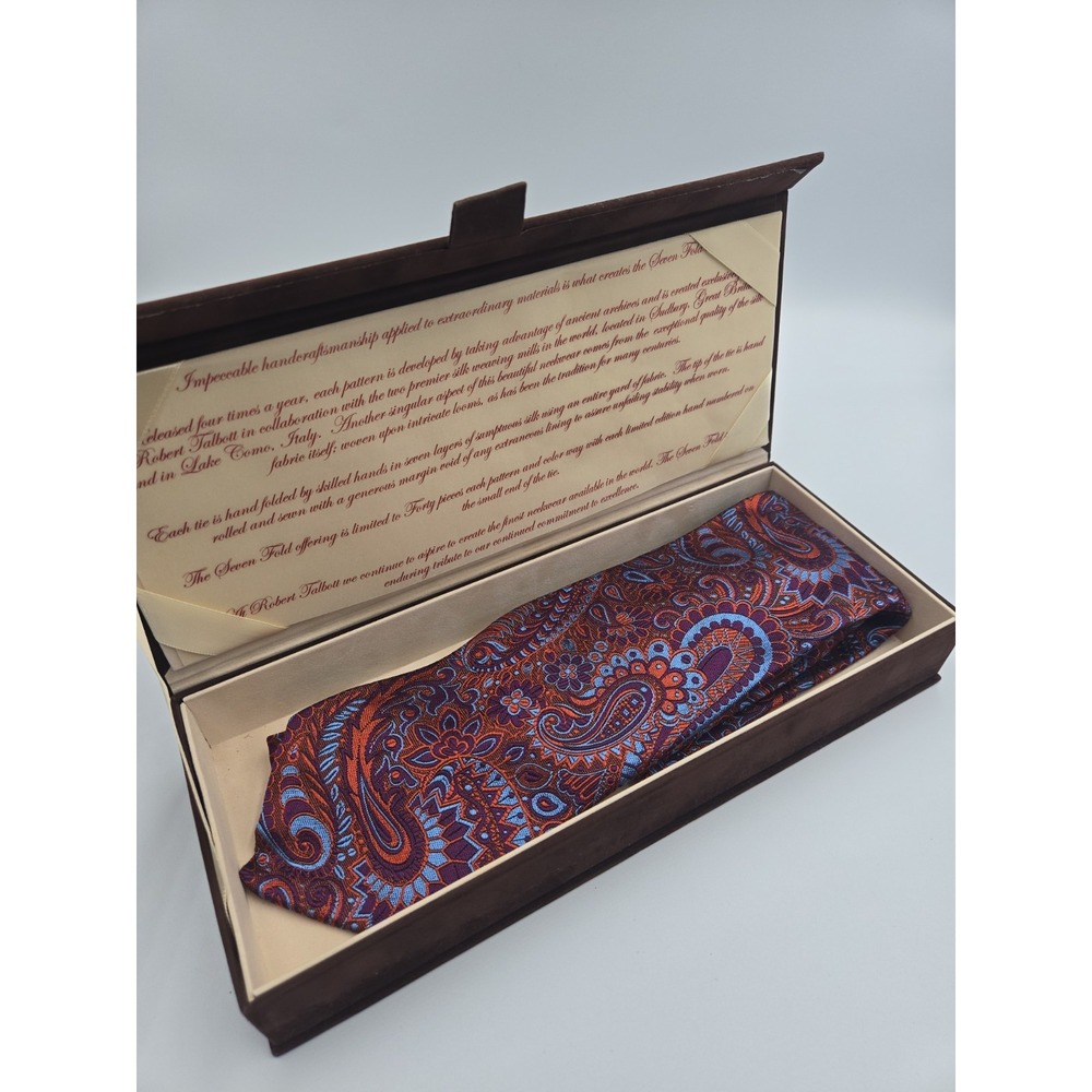 Seven Fold Robert Talbott Mens Silk Multicolor Paisley Limited Edition Tie 4/207